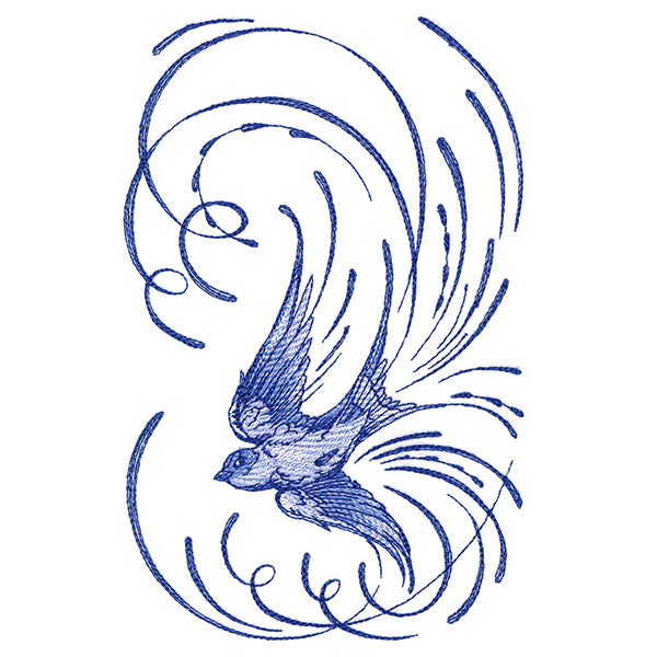 Soaring Calligraphic Swallow