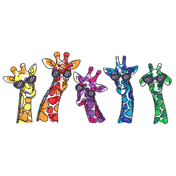 Cool Giraffes in Color
