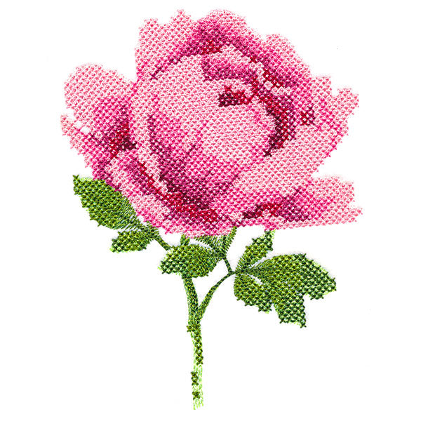 Peony in Pixels (Cross Stitch)