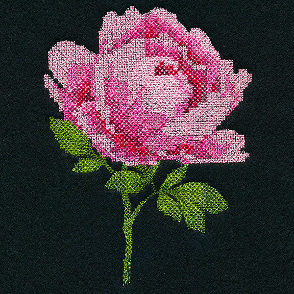 Peony in Pixels (Cross Stitch)