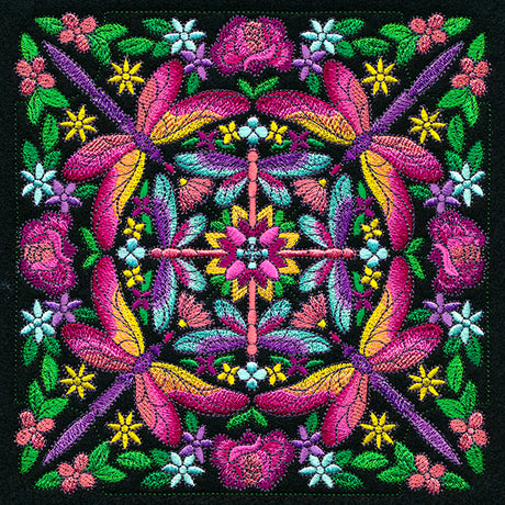 Dragonfly Kaleidoscope Square