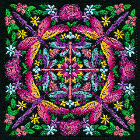 Dragonfly Kaleidoscope Square