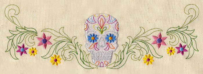 Flowered Skull Border