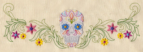 Flowered Skull Border