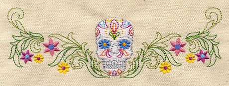 Flowered Skull Border