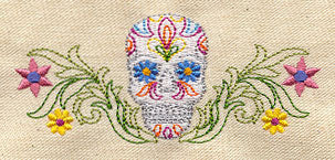 Flowered Skull Border
