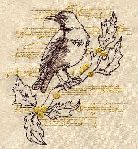 French Vintage Christmas Robin