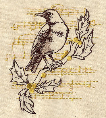 French Vintage Christmas Robin