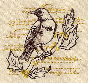 French Vintage Christmas Robin
