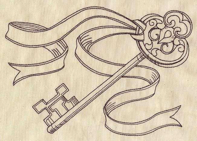 Vintage Key with Ribbon