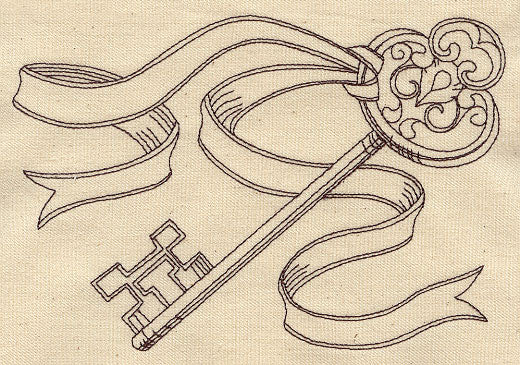 Vintage Key with Ribbon