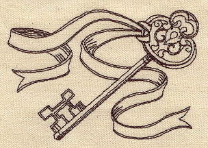 Vintage Key with Ribbon