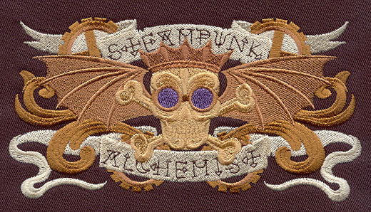 Steampunk Alchemy Skull Banner