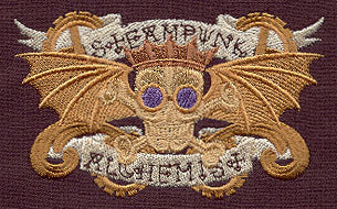 Steampunk Alchemy Skull Banner