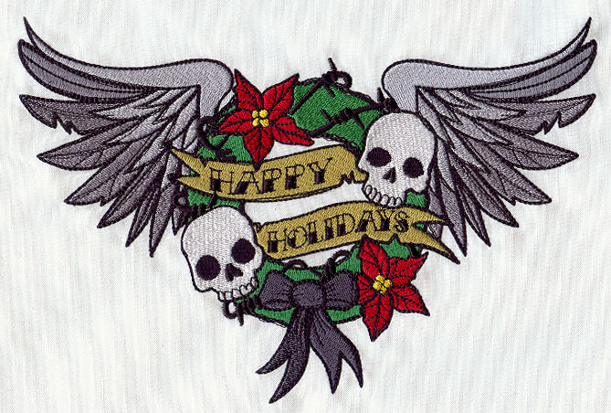 Tattoo Christmas - Happy Holidays Wreath
