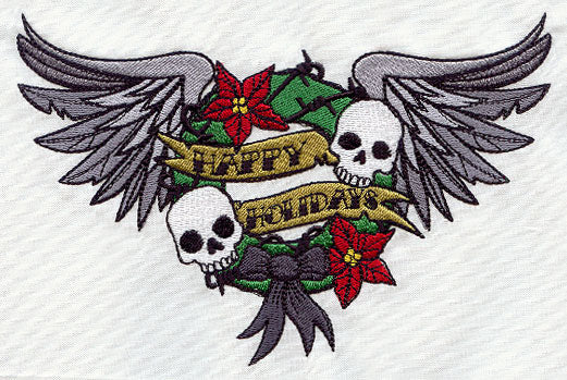 Tattoo Christmas - Happy Holidays Wreath