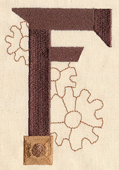 Steampunk Letter F - Uppercase