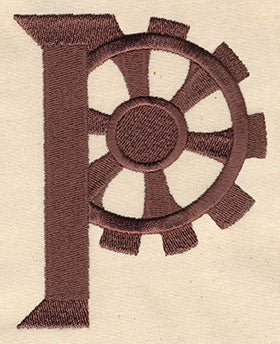 Steampunk Letter P - Uppercase