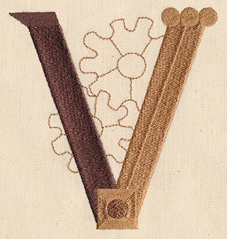 Steampunk Letter V - Uppercase