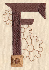 Steampunk Letter F - Uppercase