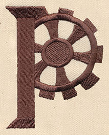 Steampunk Letter P - Uppercase