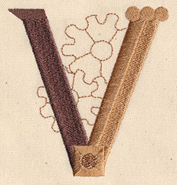 Steampunk Letter V - Uppercase