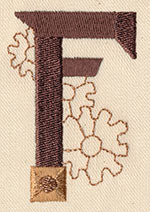 Steampunk Letter F - Uppercase