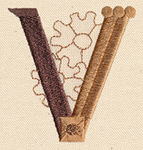 Steampunk Letter V - Uppercase