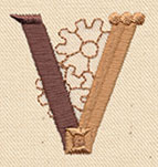 Steampunk Letter V - Uppercase