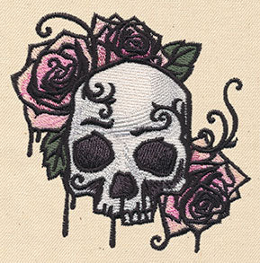 Painted Skull and Roses