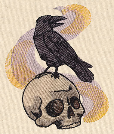 Painted Skull and Raven