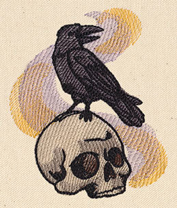 Painted Skull and Raven
