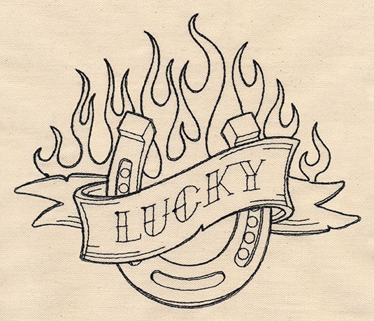 Thread Tattoos - Lucky Horseshoe