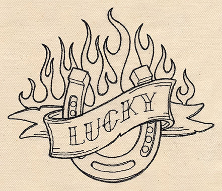 Thread Tattoos - Lucky Horseshoe