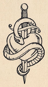 Thread Tattoos - Snake and Dagger