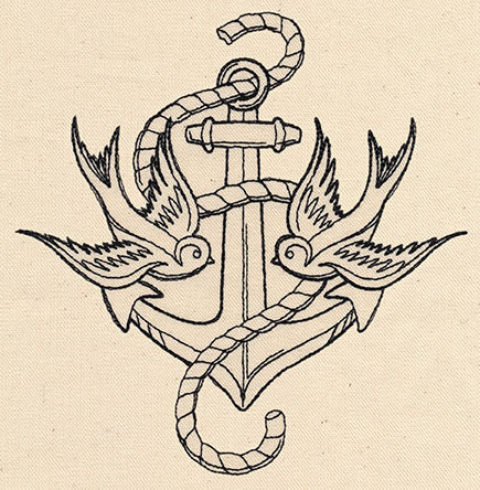 Thread Tattoos - Anchor and Swallows