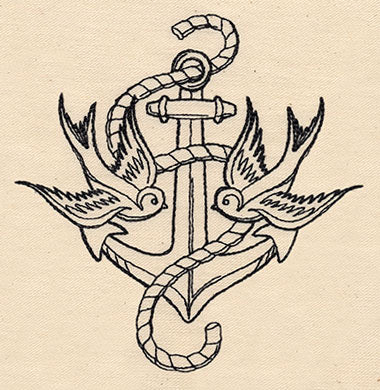 Thread Tattoos - Anchor and Swallows