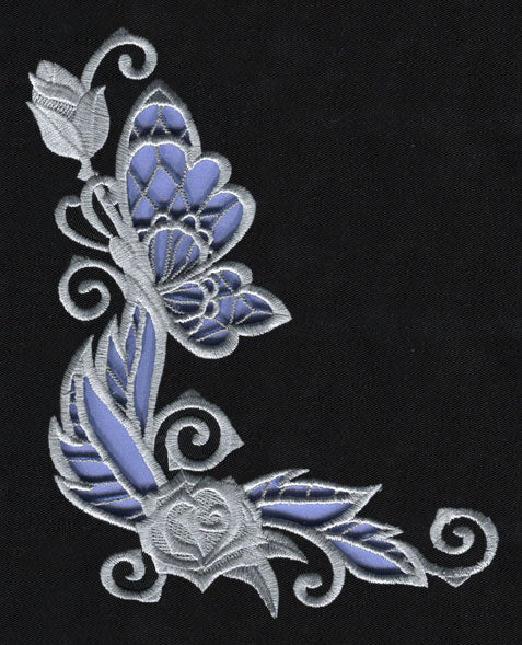 Rose & Bone - Corner (Cutwork)