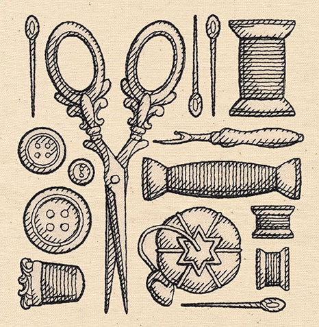 Vintage Sewing Square