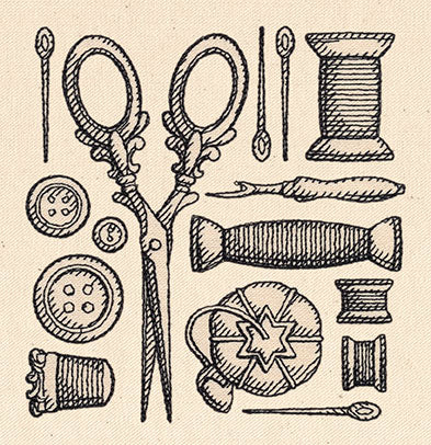 Vintage Sewing Square