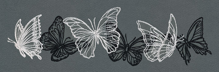 Flight & Dark Butterflies - Horizontal Border