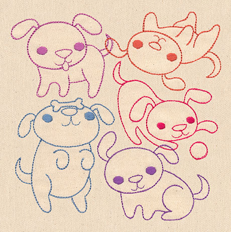 Playful Puppies Collage