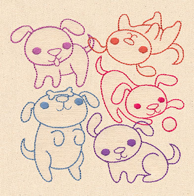 Playful Puppies Collage