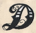 Inked Letter D