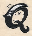 Inked Letter Q