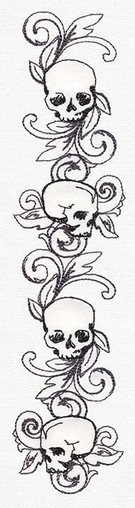 Toile Noir - Skull Border Vertical