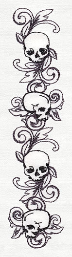 Toile Noir - Skull Border Vertical