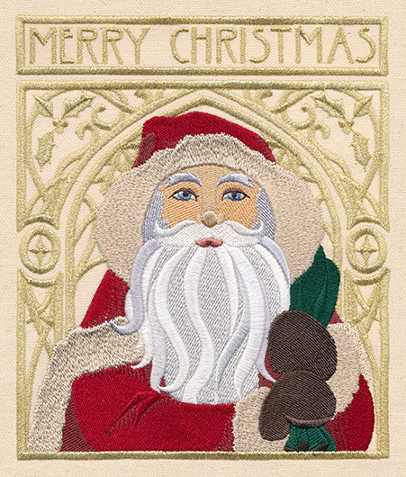 Art Nouveau Santa - Merry Christmas