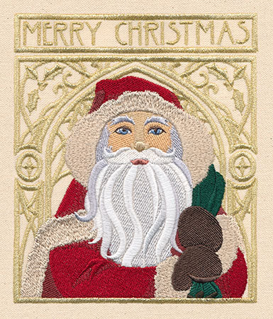 Art Nouveau Santa - Merry Christmas