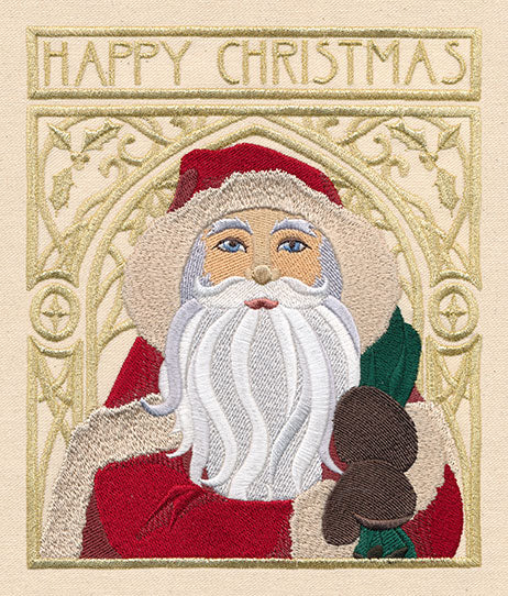 Art Nouveau Santa - Happy Christmas